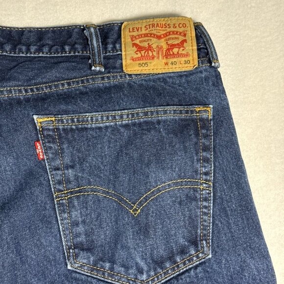 Levis 505 Denim Medium Wash Blue Jeans Men's 40 x 30 Excellent Condition - Picture 7 of 9
